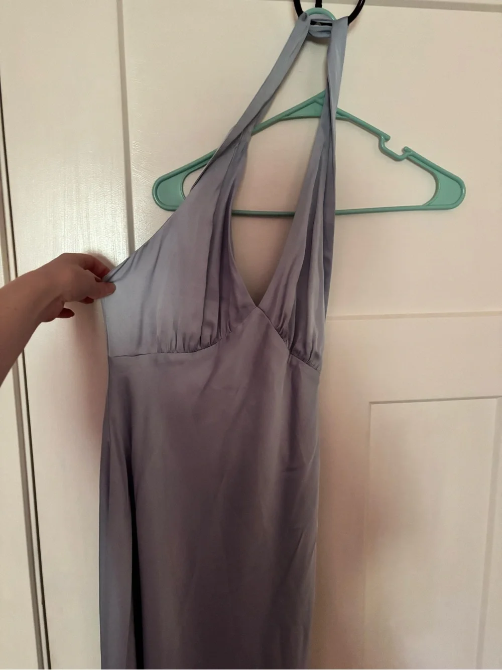Lilac Halter Satin Dress